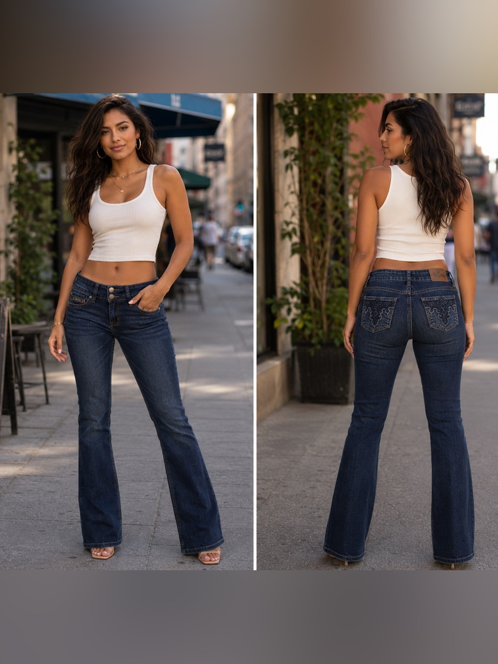 ANTIK Women's Vintage Medium Wash Straight Leg Jeans